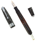 RARE 1940 PARKER LONG MAJOR SILVER PEARL JEWELER CAP BAND FOUNTAIN PEN RESTORED OFFERED BY ANTIQUE DIGGER