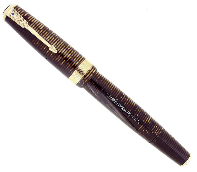 1940 PARKER GOLDEN PEARL SR MAXIMA VACUMATIC DOUBLE JEWEL FOUNTAIN PEN RESTORED OFFERED BY ANTIQUE DIGGER
