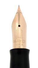 1940 PARKER JET BLACK SENIOR MAXIMA VACUMATIC M-BBB 2.12MM FLEX NIB RESTORED OFFERED BY ANTIQUE DIGGER