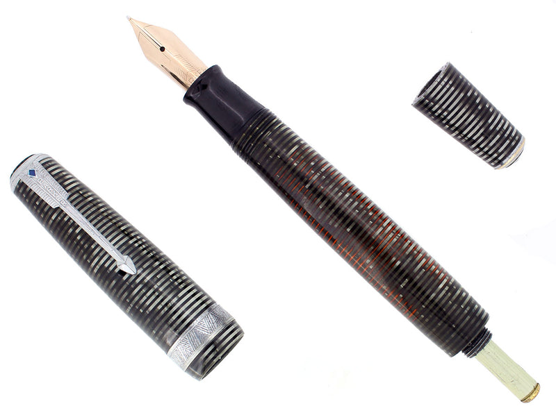 1940 PARKER VACUMATIC DOUBLE JEWEL SENIOR MAXIMA PARKER FOUNTAIN PEN RESTORED OFFERED BY ANTIQUE DIGGER