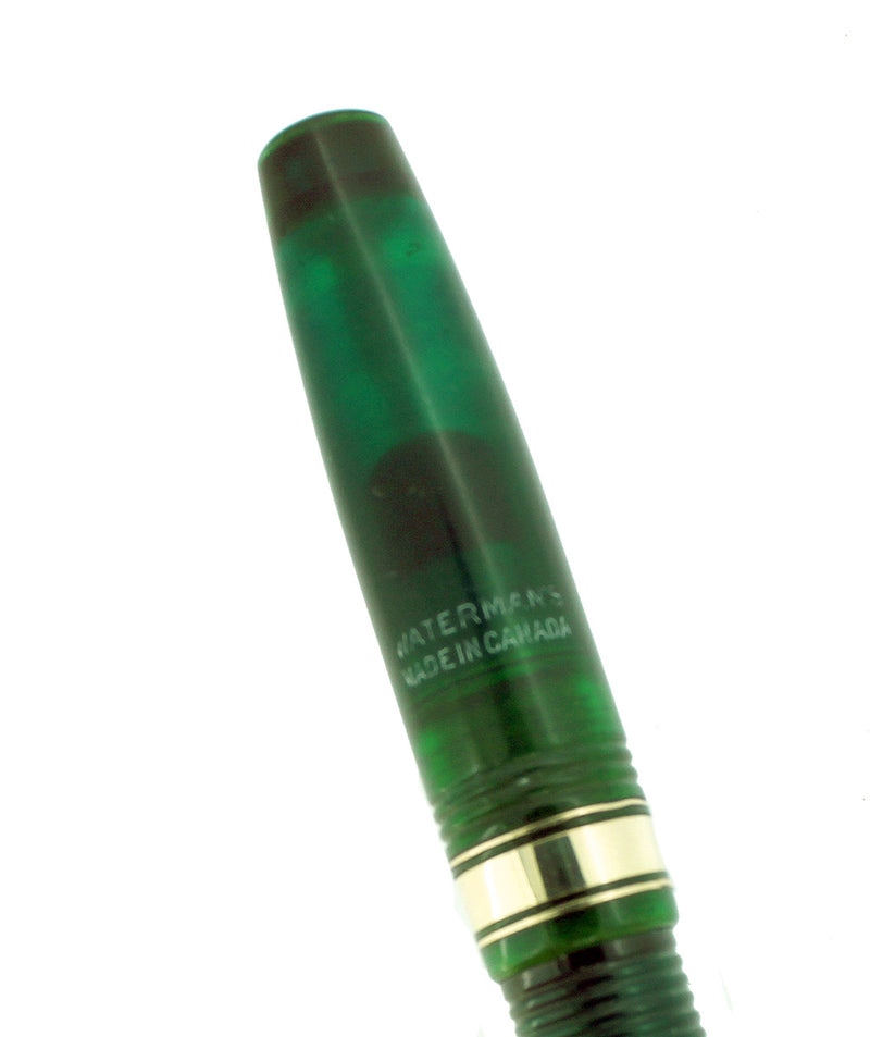 1940 WATERMAN 100 HUNDRED YEAR TRANSPARENT GREEN RIBBED PENCIL OFFERED BY ANTIQUE DIGGER