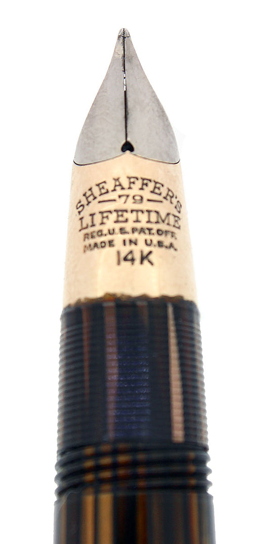 CIRCA 1940S SHEAFFER TRIUMPH GOLDEN BROWN SOVEREIGN II FOUNTAIN PEN RE