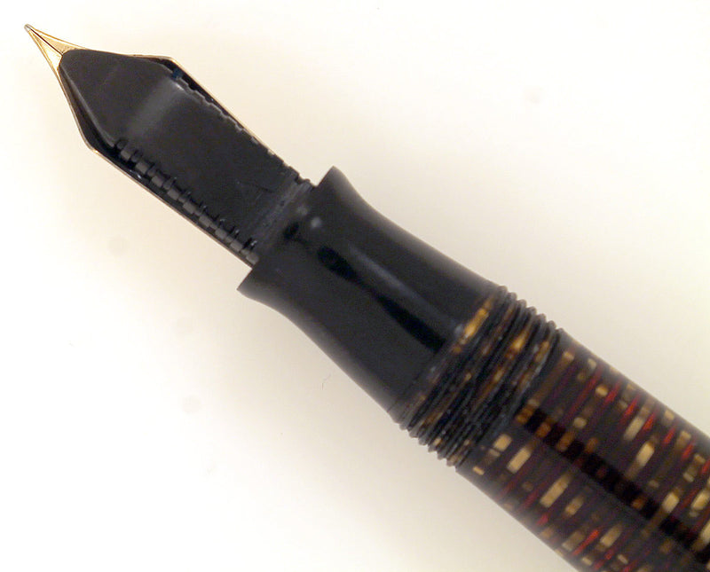 RESTORED 1941 PARKER DOUBLE JEWEL VACUMATIC MAJOR FOUNTAIN PEN WITH JEWELERS CAP BAND