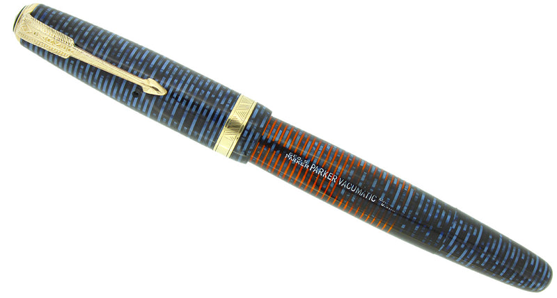 1941 PARKER AZURE PEARL VACUMATIC MAJOR FOUNTAIN PEN GORGEOUS COLOR RESTORED OFFERED BY ANTIQUE DIGGER