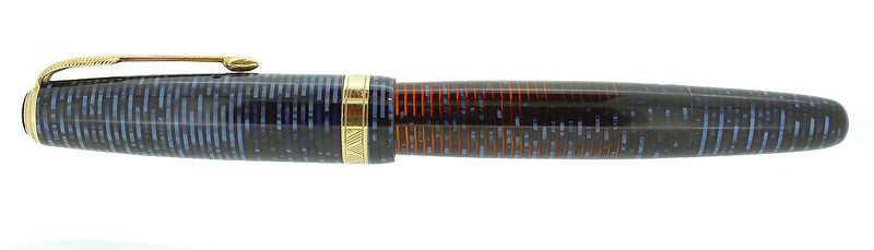 1941 PARKER AZURE PEARL VACUMATIC MAJOR FOUNTAIN PEN GORGEOUS COLOR RESTORED OFFERED BY ANTIQUE DIGGER