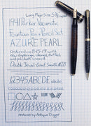 RESTORED 1941 PARKER AZURE PEARL DOUBLE JEWEL VACUMATIC FOUNTAIN PEN SET IN ORIGINAL BOX OFFERED BY ANTIQUE DIGGER