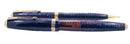 RESTORED 1941 PARKER AZURE PEARL DOUBLE JEWEL VACUMATIC FOUNTAIN PEN SET IN ORIGINAL BOX OFFERED BY ANTIQUE DIGGER