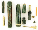 1941 PARKER VACUMATIC MAJOR EMERALD PEARL DOUBLE JEWELED FOUNTAIN PEN RESTORED OFFERED BY ANTIQUE DIGGER
