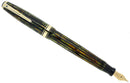 1941 PARKER STRIPED SENIOR DUOFOLD GREEN GOLD CELLULOID FOUNTAIN PEN RESTORED OFFERED BY ANTIQUE DIGGER