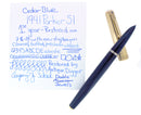 RESTORED 1941 PARKER 51 DOUBLE JEWEL FIRST YEAR CEDAR BLUE FOUNTAIN PEN  OFFERED BY ANTIQUE DIGGER