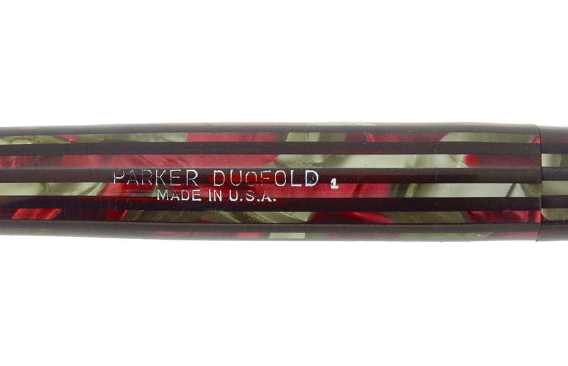 1941 PARKER DUOFOLD FOUNTAIN PEN DUSTY ROSE CELLULOID INGENUE SIZE RESTORED OFFERED BY ANTIQUE DIGGER