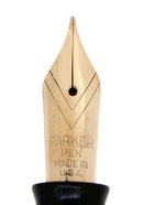 1941 PARKER 1ST GEN SENIOR STRIPED DUOFOLD DUSTY ROSE FOUNTAIN PEN RESTORED OFFERED BY ANTIQUE DIGGER