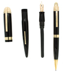 CIRCA 1941 EVERSHARP SKYLINE BLACK FOUNTAIN PEN & PENCIL SET NEAR MINT OFFERED BY ANTIQUE DIGGER