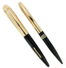 C1942 EVERSHARP SKYLINE GOLD CAP BLACK BARREL FOUNTAIN PEN SET NOS MINT STICKER OFFERED BY ANTIQUE DIGGER