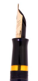 C1942 EVERSHARP SKYLINE RED GREEN CAP NAVY BLUE BARREL FOUNTAIN PEN SET RESTORED OFFERED BY ANTIQUE DIGGER