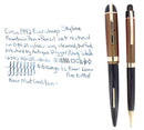 C1942 EVERSHARP SKYLINE RED GREEN CAP NAVY BLUE BARREL FOUNTAIN PEN SET RESTORED OFFERED BY ANTIQUE DIGGER