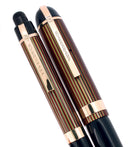 C1942 EVERSHARP SKYLINE RED GREEN CAP NAVY BLUE BARREL FOUNTAIN PEN SET RESTORED OFFERED BY ANTIQUE DIGGER