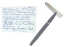 1941 PARKER 51 DJ 1st YEAR DOVE GRAY STERLING CAP FOUNTAIN PEN RESTORED OFFERED BY ANTIQUE DIGGER