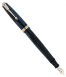 1941 PARKER VACUMATIC AZURE PEARL DOUBLE JEWEL LONG MAJOR FOUNTAIN PEN RESTORED OFFERED BY ANTIQUE DIGGER