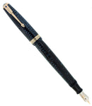 1941 PARKER VACUMATIC AZURE PEARL DOUBLE JEWEL LONG MAJOR FOUNTAIN PEN RESTORED OFFERED BY ANTIQUE DIGGER