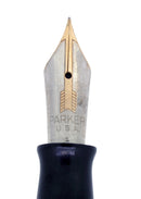 1941 PARKER VACUMATIC AZURE PEARL DOUBLE JEWEL LONG MAJOR FOUNTAIN PEN RESTORED OFFERED BY ANTIQUE DIGGER