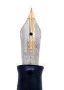 1941 PARKER VACUMATIC AZURE PEARL DOUBLE JEWEL LONG MAJOR FOUNTAIN PEN RESTORED OFFERED BY ANTIQUE DIGGER