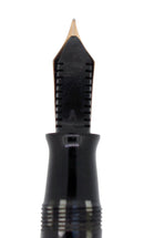 1941 PARKER 1ST GEN SENIOR STRIPED DUOFOLD BLUE GRAY FOUNTAIN PEN RESTORED OFFERED BY ANTIQUE DIGGER