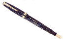 1941 PARKER 1ST GEN SENIOR STRIPED DUOFOLD BLUE GRAY FOUNTAIN PEN RESTORED OFFERED BY ANTIQUE DIGGER