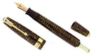 1941 PARKER GOLDEN PEARL VACUMATIC DOUBLE JEWEL JEWELERS CAP BAND FOUNTAIN PEN RESTORED OFFERED BY ANTIQUE DIGGER