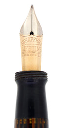 C1941 SHEAFFER CREST GOLDEN BROWN PLUNGER FILL OPEN NIB FOUNTAIN PEN RESTORED OFFERED BY ANTIQUE DIGGER