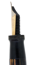 C1941 SHEAFFER CREST GOLDEN BROWN PLUNGER FILL OPEN NIB FOUNTAIN PEN RESTORED OFFERED BY ANTIQUE DIGGER