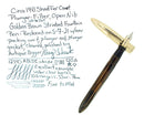 C1941 SHEAFFER CREST GOLDEN BROWN PLUNGER FILL OPEN NIB FOUNTAIN PEN RESTORED OFFERED BY ANTIQUE DIGGER
