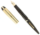 C1942 EVERSHARP SKYLINE GOLD CAP BROWN BARREL FOUNTAIN PEN NOS MINT STICKERED OFFERED BY ANTIQUE DIGGER