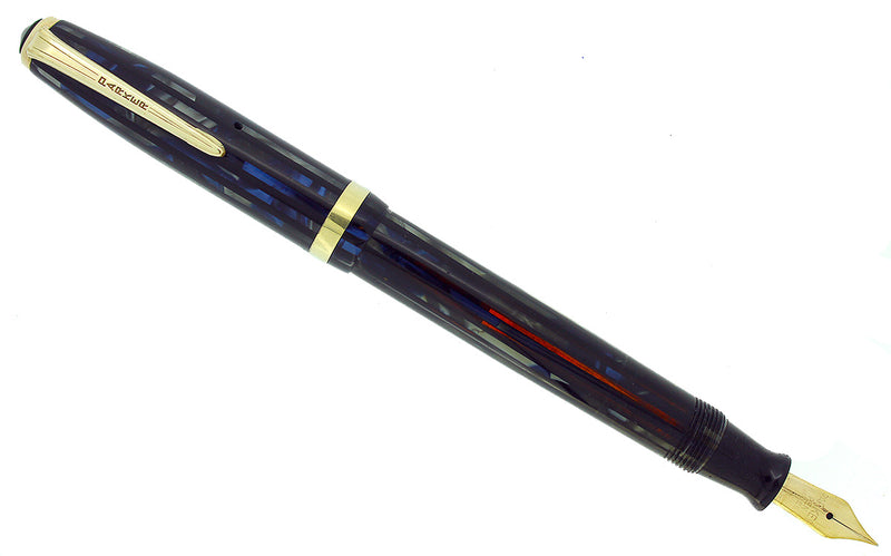 1942 PARKER BLUE GRAY DUOFOLD FOUNTAIN PEN STANDARD SIZE RESTORED OFFERED BY ANTIQUE DIGGER