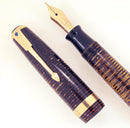 RESTORED 1942 PARKER GOLDEN PEARL VACUMATIC MAJOR FOUNTAIN PEN WITH F to BB FLEX NIB OFFERED BY ANTIQUE DIGGER