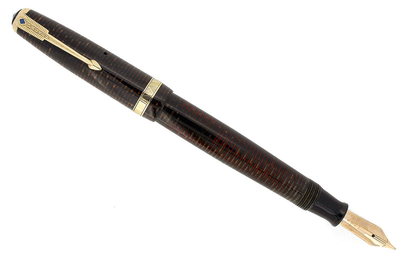 1942 PARKER GOLDEN PEARL VACUMATIC FOUNTAIN PEN LONG MAJOR RESTORED - COLLECTOR ALERT OFFERED BY ANTIQUE DIGGER