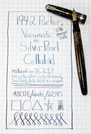 1942 PARKER SILVER PEARL VACUMATIC FOUNTAIN PEN F to B NIB MAJOR SIZE RESTORED OFFERED BY ANTIQUE DIGGER