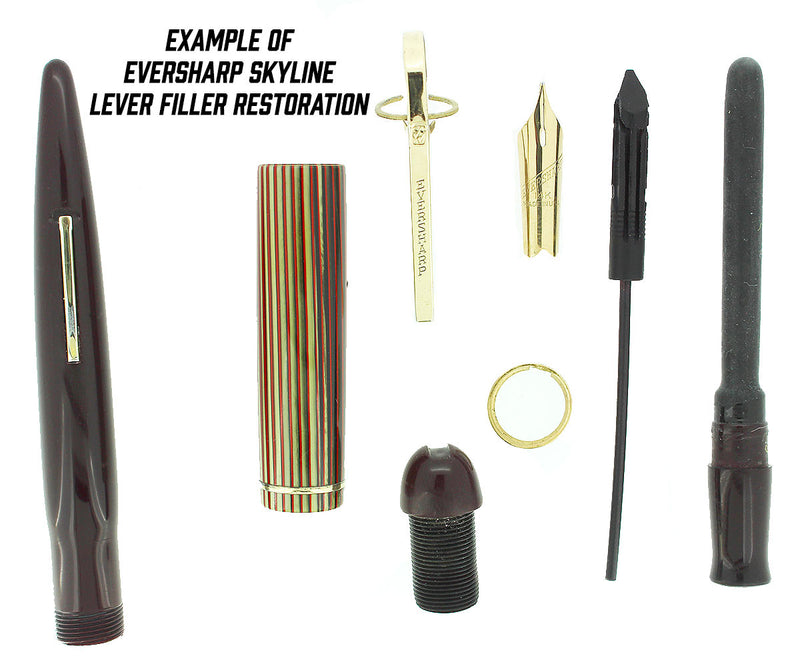 LEVER OR BUTTON FILLER FOUNTAIN PEN REPAIR OFFERED BY ANTIQUE DIGGER - EXAMPLE OF EVERSHARP SKYLINE