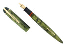 C1943 EVERSHARP SKYLINE GREEN EMERALD MOIRE CELLULOID FOUNTAIN PEN RESTORED OFFERED BY ANTIQUE DIGGER