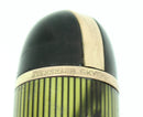 C1943 EVERSHARP SKYLINE GREEN EMERALD MOIRE CELLULOID FOUNTAIN PEN RESTORED OFFERED BY ANTIQUE DIGGER