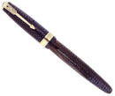1942 PARKER VACUMATIC AZURE PEARL WIDE JEWELER CAP BAND FOUNTAIN PEN RESTORED OFFERED BY ANTIQUE DIGGER