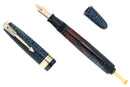 1942 PARKER VACUMATIC AZURE PEARL WIDE JEWELER CAP BAND FOUNTAIN PEN RESTORED OFFERED BY ANTIQUE DIGGER