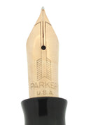 SCARCE 1942 PARKER SENIOR MAXIMA AZURE PEARL VACUMATIC SINGLE JEWEL FOUNTAIN PEN RESTORED OFFERED BY ANTIQUE DIGGER