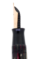 1942 PARKER STRIPED DUOFOLD SENIOR DUSTY ROSE BLUE DIAMOND FOUNTAIN PEN RESTORED OFFERED BY ANTIQUE DIGGER