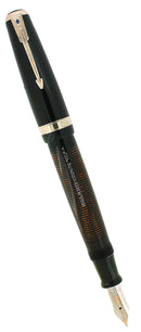 1942 PARKER VACUMATIC SENIOR MAXIMA JET BLACK SINGLE JEWEL FOUNTAIN PEN RESTORED OFFERED BY ANTIQUE DIGGER
