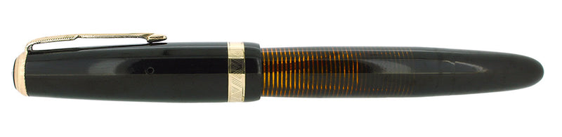 1942 PARKER VACUMATIC SENIOR MAXIMA JET BLACK SINGLE JEWEL FOUNTAIN PEN RESTORED OFFERED BY ANTIQUE DIGGER