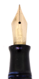 MINT CIRCA 1942 PARKER VACUMATIC MAJOR AZURE BLUE PEARL FOUNTAIN PEN NEVER INKED OFFERED BY ANTIQUE DIGGER