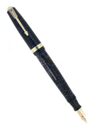 1942 PARKER AZURE PEARL VACUMATIC MAJOR SINGLE JEWEL FOUNTAIN PEN RESTORED OFFERED BY ANTIQUE DIGGER