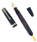 1942 PARKER AZURE PEARL VACUMATIC MAJOR SINGLE JEWEL FOUNTAIN PEN RESTORED OFFERED BY ANTIQUE DIGGER