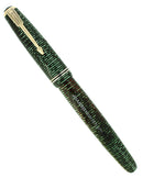 1942 PARKER VACUMATIC EMERALD PEARL SINGLE JEWEL FOUNTAIN PEN RESTORED OFFERED BY ANTIQUE DIGGER